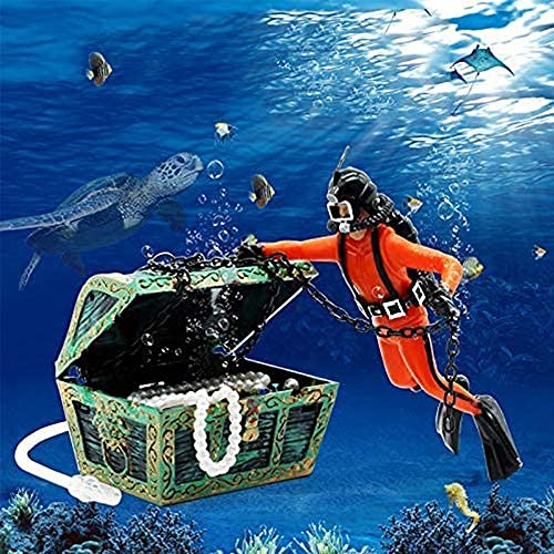 fish tank accessories treasure chest Saim Treasure Chest & Diver Live-Action Aerating Air Bubbler Movement – Supply AG