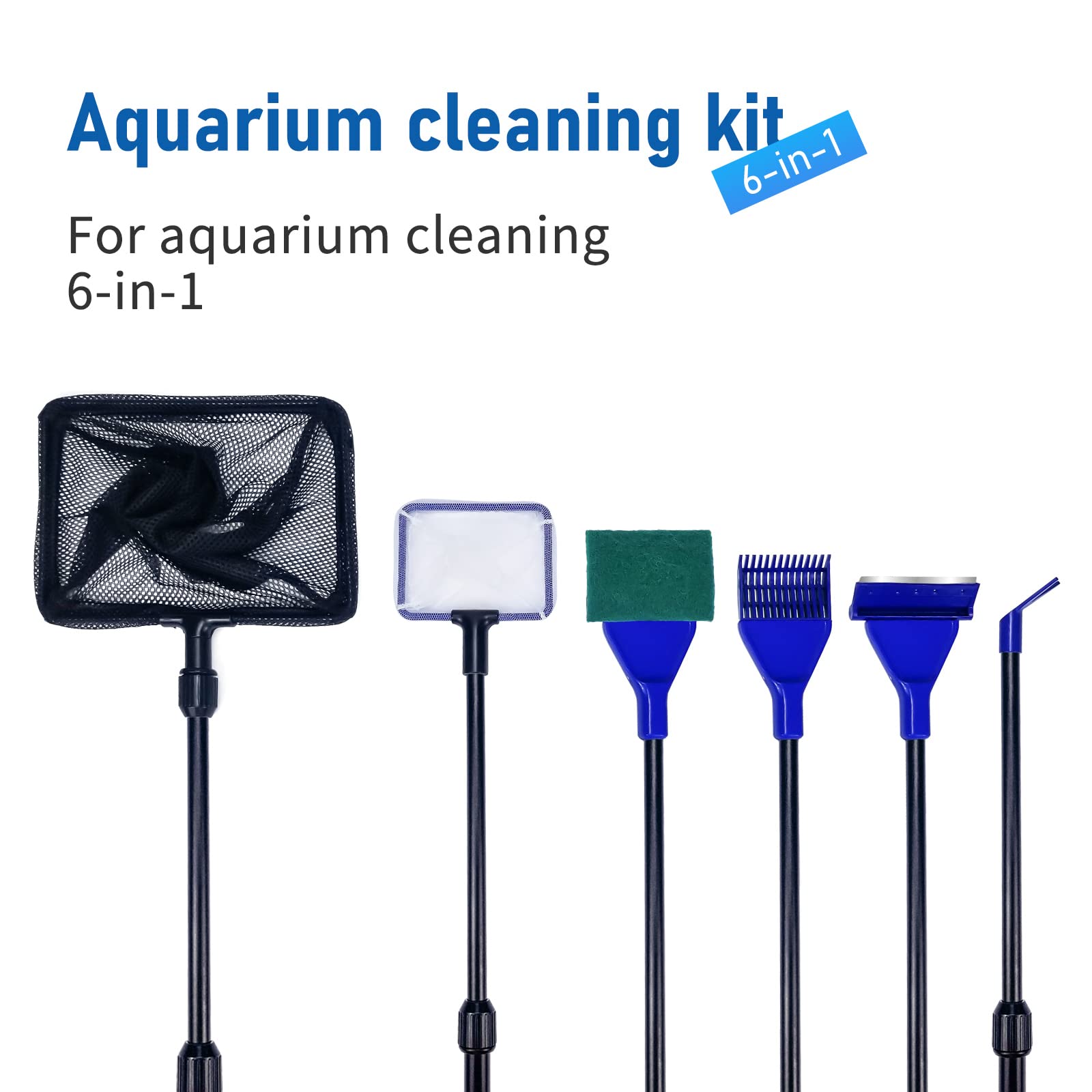 cleaning fishing nets Wedoelsim Aquarium Scrubber 6 in 1 Clean Tool Fishing Nets, Gravel Rak – Supply AG