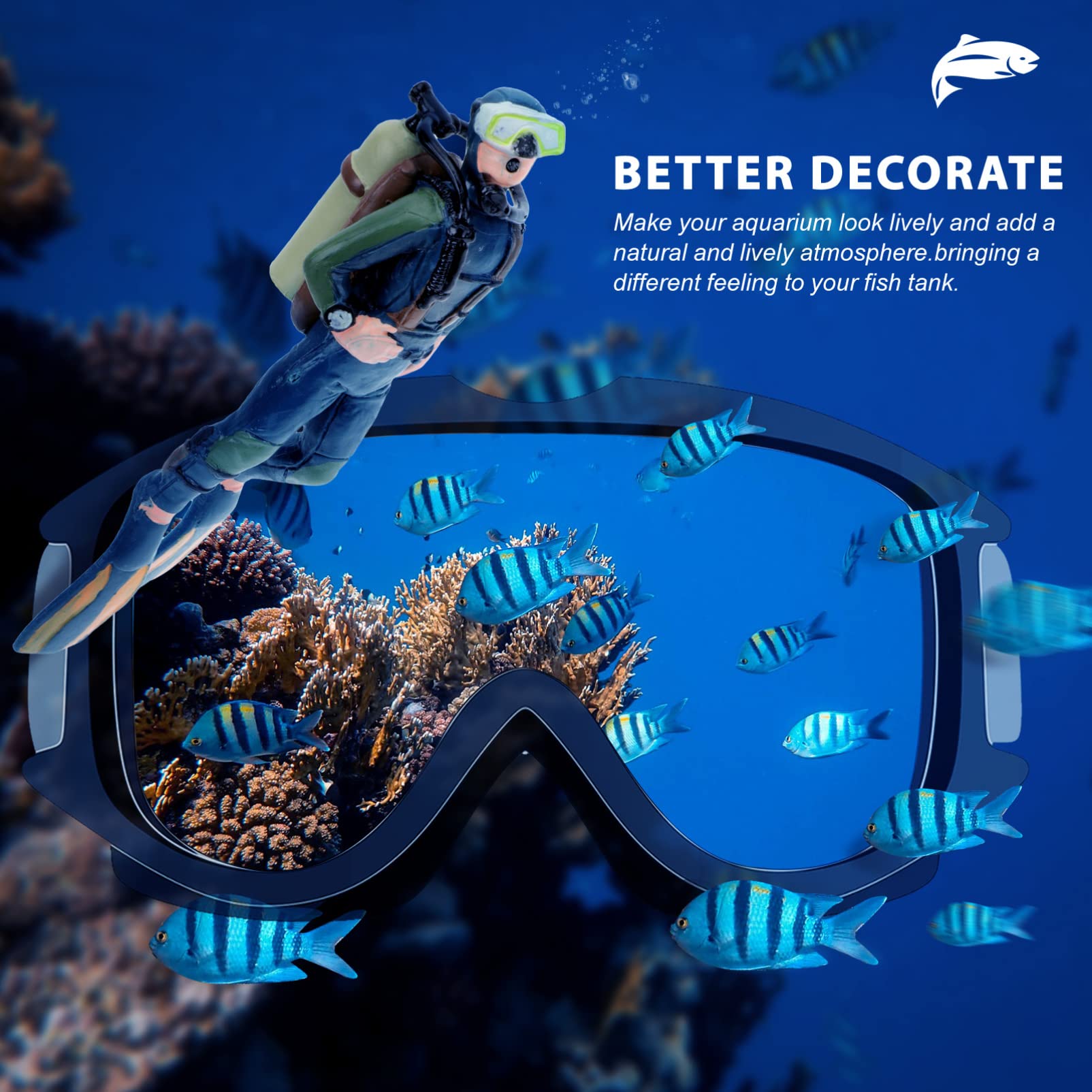 GANAZONO Fish Tank Diver Decorations with Floating Device Diver Action – Supply AG