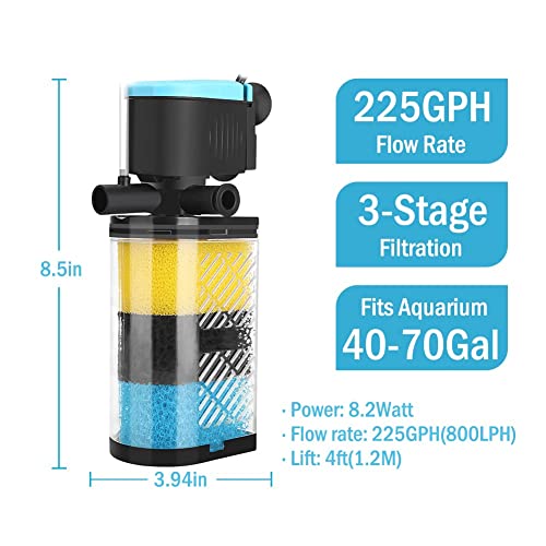 fish filter accessories Kulife Aquarium Filters – 3-Stage Aquarium in-Tank Filter Inter – Supply AG 150 yards Size:4 fl oz replace the old filter Abu Garcia All Species