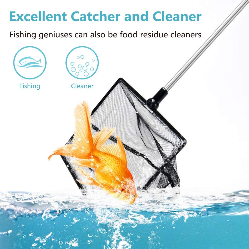 Grepol-V Aquarium Fish Net, 5 Inch Fine Mesh Fish Tank with Extendable Supply AG Grepol-V Aquarium Fish Net, 5 Inch Fine Mesh Fish Tank with Extendable Supply AG