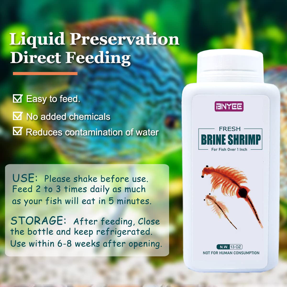 Fresh Brine Shrimp Fish Food Consisting of Adult Non Living Brine Sh Supply AG