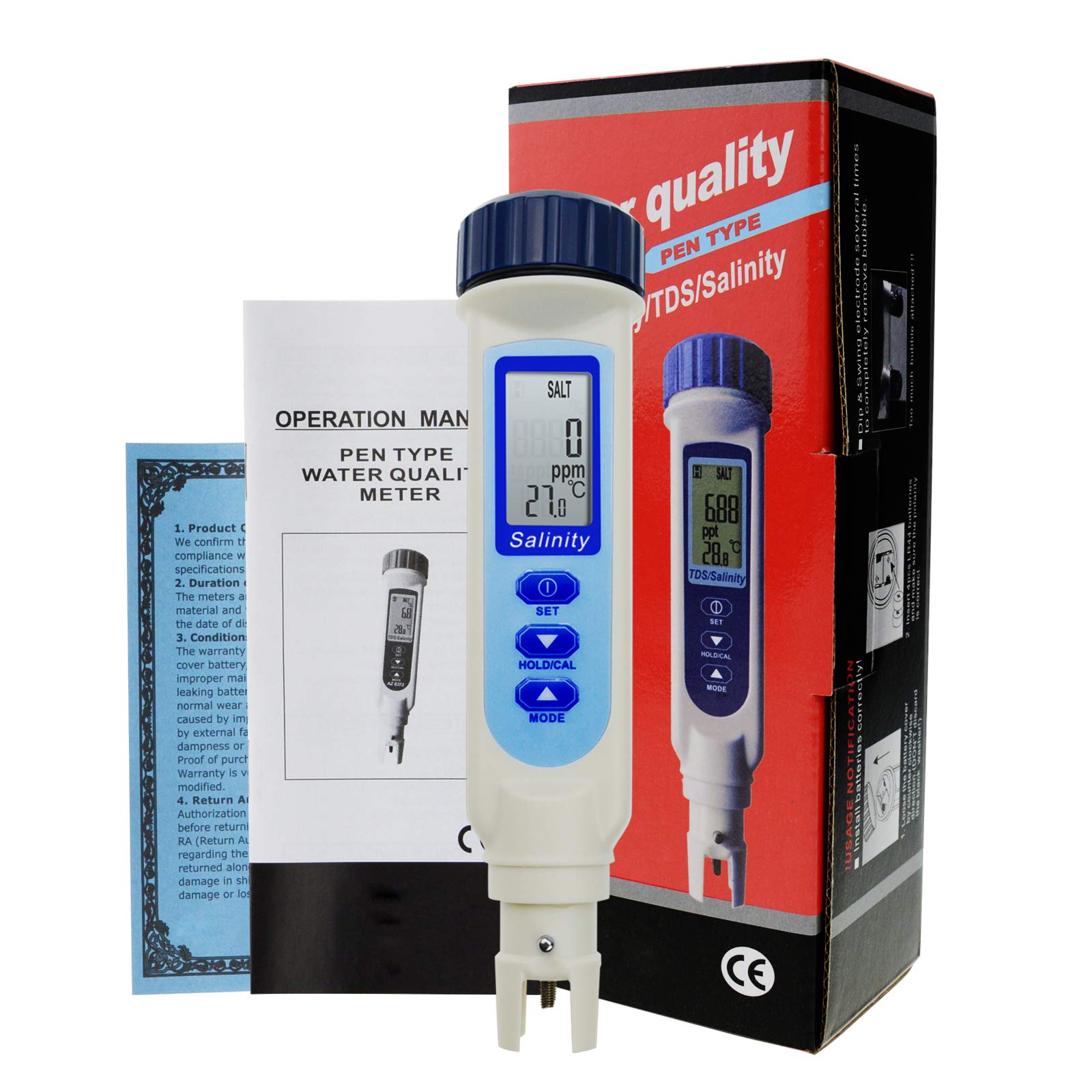 Digital Salinity Tester for Saltwater Seawater - Waterproof IP67 Salin ...