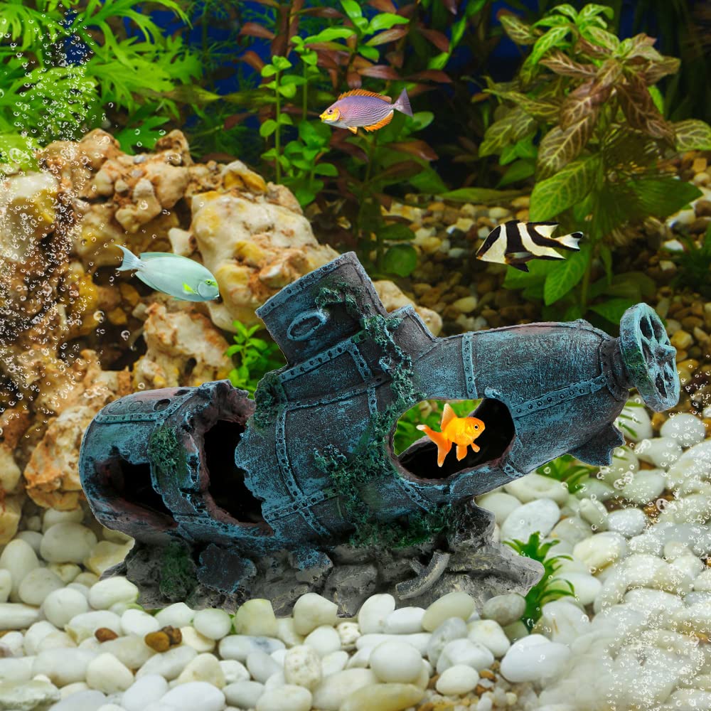 Saim Fish Tank Decorations Aquarium Shipwreck Resin Material Sunken Sh – Supply AG
