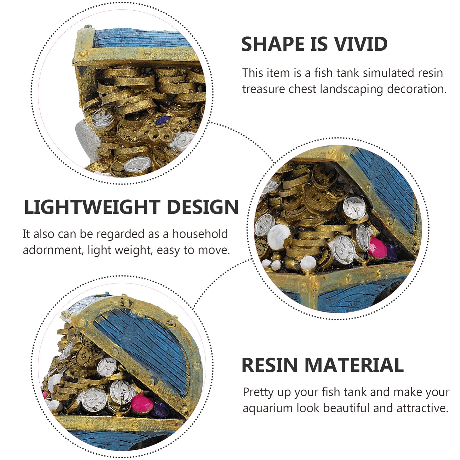 fish tank accessories treasure chest Aquarium Treasure Box Treasure Chest Ornament Resin Hideaway for Fish – Supply AG