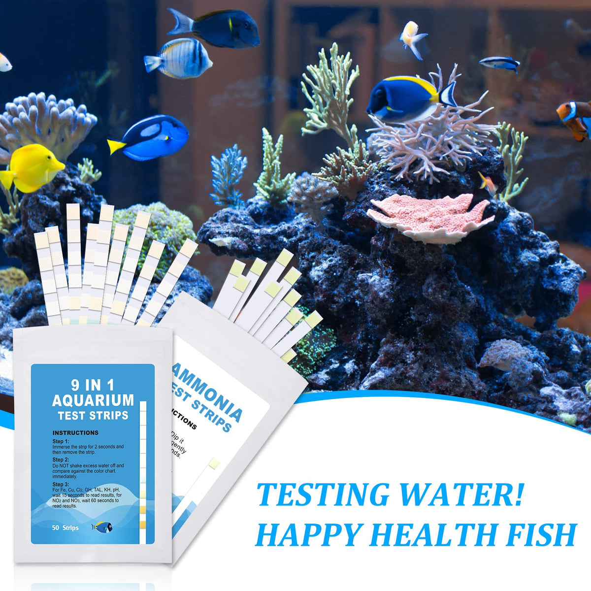 Api Freshwater Master Test Kit Aquarium Ammonia Test Strips Ammonia ...