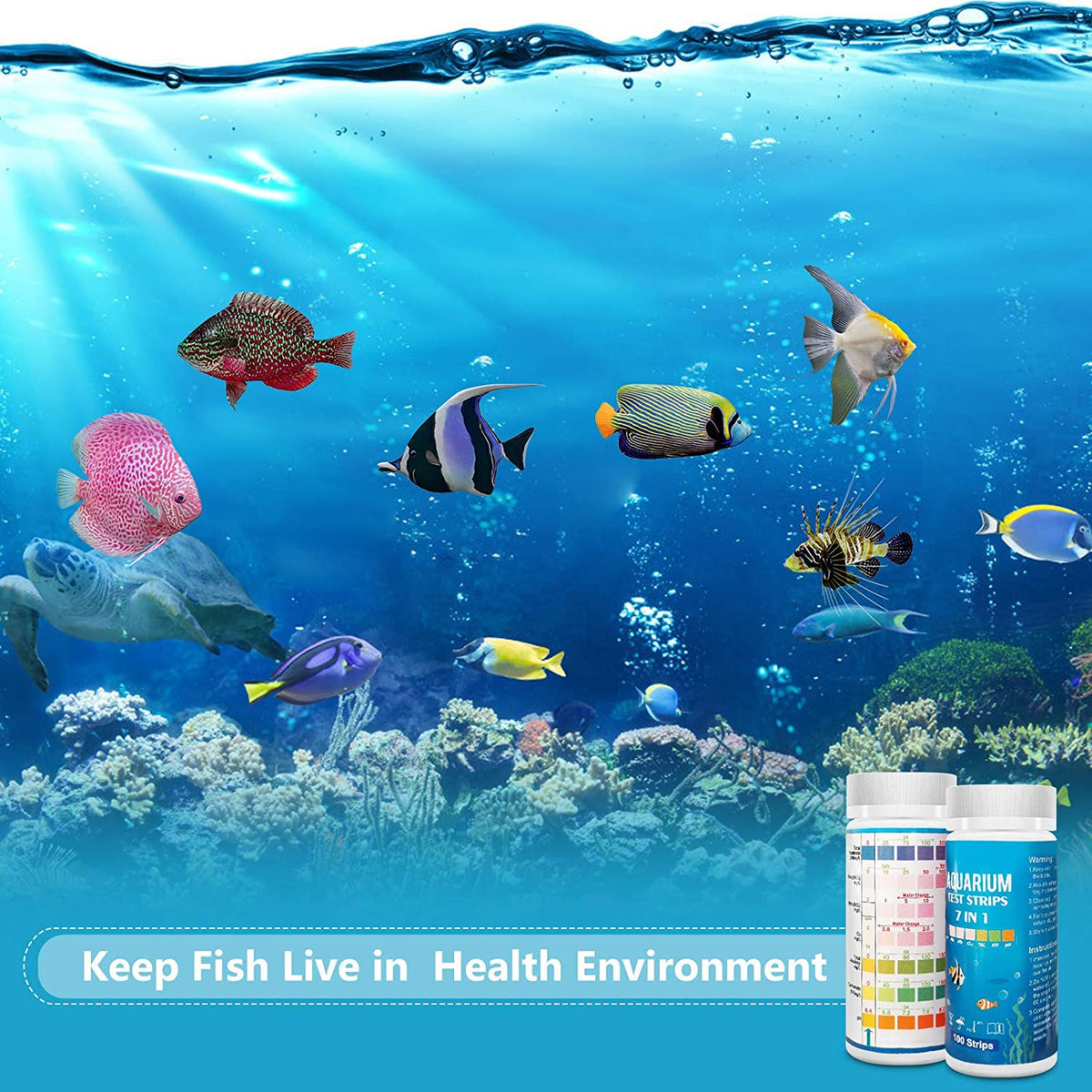 Butory PH Nitrate Nitrite Test BUTORY Aquarium Test Strips 5/6/7 In 1 Fish ...