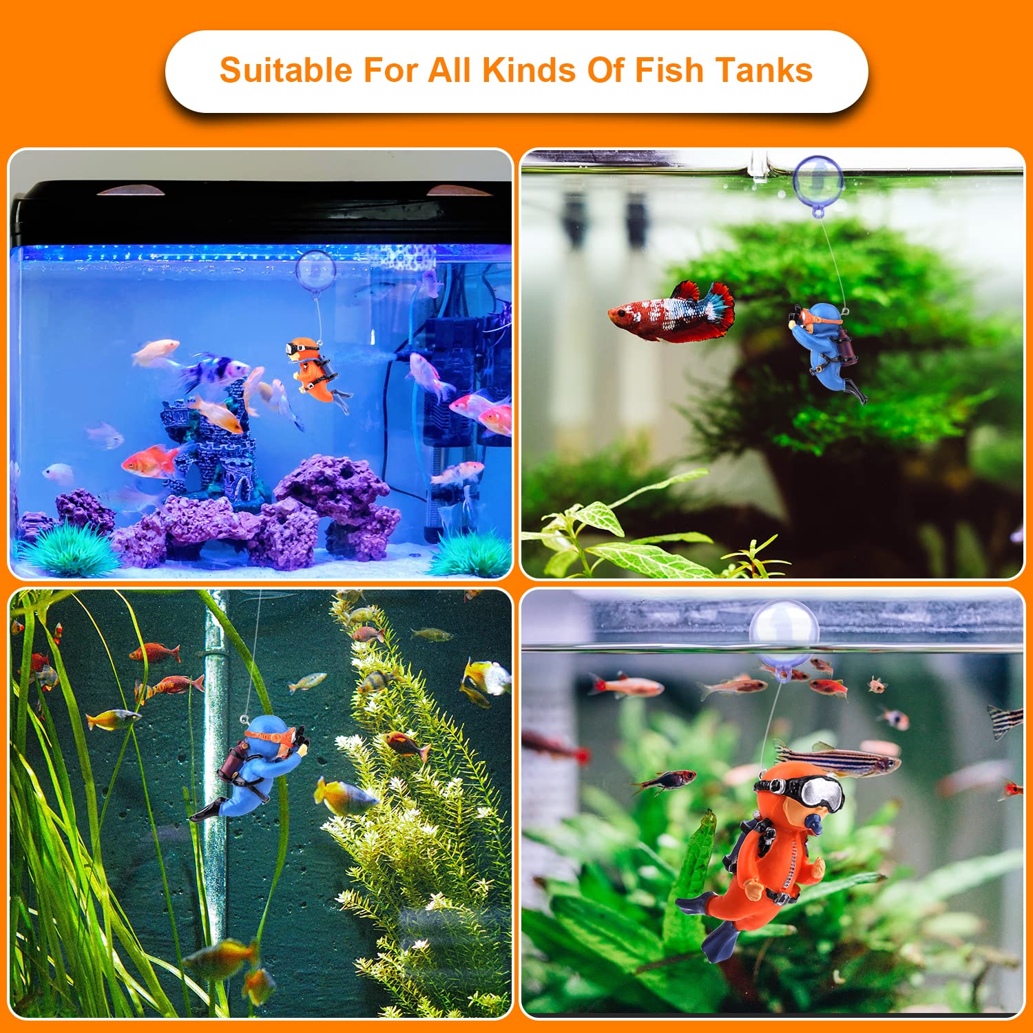 cute fish tank accessories TOYMIS 2 Pack Fish Tank Decorations, Cute Little Diver Aquarium Decora – Supply AG