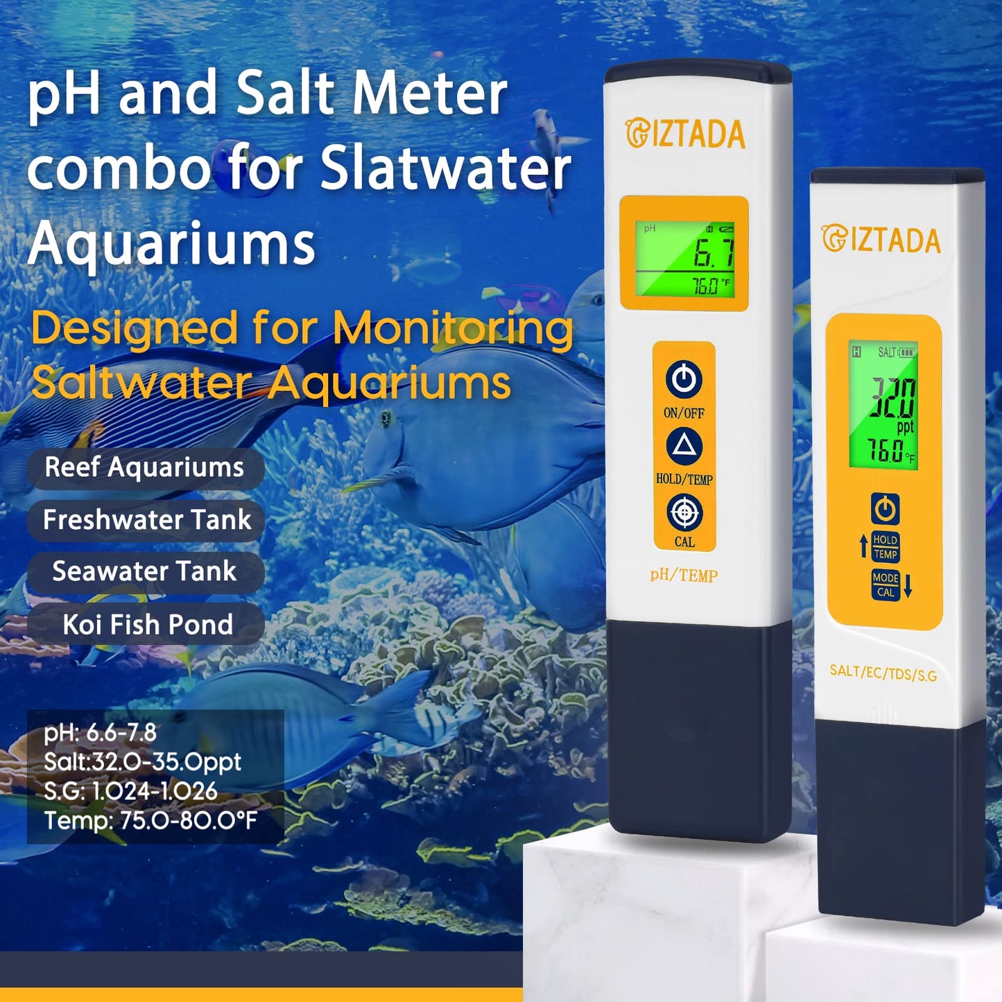 40 Lb Bags Waterproof Digital Salinity PPM Meter For Salt Water